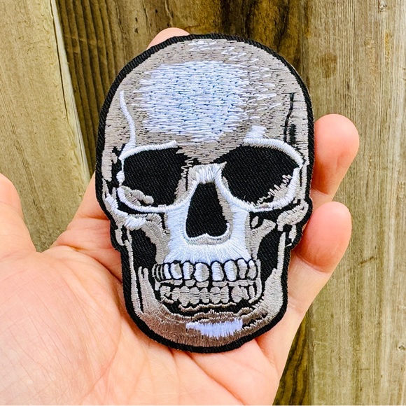 Set of 3 Skull Patches Skull Iron on Patches Pirate Patches - Picture 2 of 4